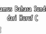 Kamus Bahasa Sunda dari Huruf C